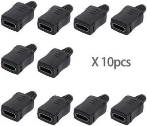 Aomoproing 10set DIY 4pin USB 2.0 Type C Female Socket Connector SMT type with PC BoardHousing3.0mm SR
