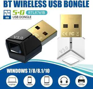 USB Bluetooth 5.0 Adapter Receiver 4.1+ 4.2+ 5.0 Bluetooth Wireless Dongle Adapter for PC Laptop 5.0 BT Transmitte (BLACK)