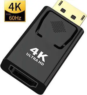 DP To HDMI Max 4Kx 2K 60Hz Displayport Adapter Male To Female Cable Converter DisplayPort To HDMI Adapter For PC TV Converter, 2 Pack