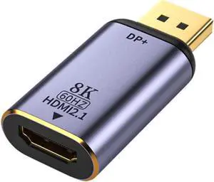 Aomoproing DisplayPort 1.4 Source to HDMI 2.0 Display 8K 60hz UHD 4K DP to HDMI Male Monitor Adapter Connector