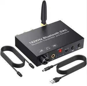 192KHz DAC Digital to Analog Audio Converter Bluetooth5.0 Transmitter Receiver with aptX HD aptx Low Latency Wireless Audio Adapter