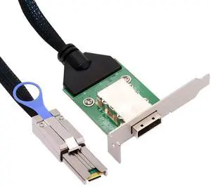 Aomoproing External Mini SAS SFF-8088 Male to SFF-8088 Female Extension Cable PCBA With Low Profile Bracket