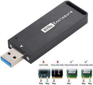 Aomoproing  USB 3.1 Gen2 10Gbps to NVME PCI-E M-Key Solid State Drive External Enclosure 2230/2242mm