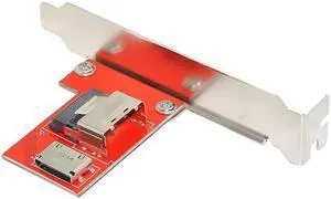 Aomoproing PCI-Express 4.0 Mini SAS SFF-8087 to Oculink SFF-8611 SFF-8612 PCBA Female Adapter With Bracket