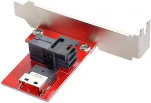 Aomoproing PCI-Express 4.0 Slimline SAS SFF-8654 to HD SFF-8643 PCBA Female Adapter With Bracket