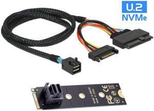 Aomoproing 22X80mm 2280 M.2 SFF-8643 Card and U.2 U2 SFF-8639 NVME PCIe SSD Cable PCI-E 3.0 4.0 for Mainboard SSD