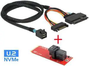 Aomoproing M.2 SFF-8643 Card Adapter and U.2 U2 SFF-8639 NVME PCIe SSD Cable PCI-E 3.0 4.0 for Mainboard SSD