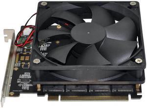 Aomoproing 4X NVME M.2 AHCI to PCI-E Express 3.0 Gen3 X16 Raid Card with Fan VROC Raid0 Hyper Adapter