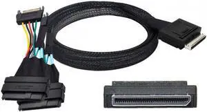 Aomoproing OCuLink PCIe PCI-Express SFF-8611 8x 8-Lane to Dual SFF-8639 U.2 4x SSD Data Active Cable 50cm Aomoproing OCuLink PCIe PCI-Express SFF-8611 8x 8-Lane to Dual SFF-8639 U.2 4x SSD Data Active Cable 50cm
