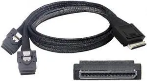 Aomoproing OCuLink PCIe PCI-Express SFF-8611 8x 8-Lane to Dual SFF-8087 4x SSD Data Active Cable 50cm