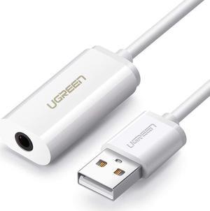 External USB Sound Card, USB Audio Adapter External Stereo Sound Card 3.5mm AUX Stereo Support Earphone Microphone PC, Laptops, PS4, DAC etc.