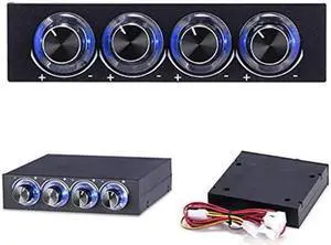 Computer 5.25" Front Panel Bay 3 Channel automatic temperature CPU Case fan speed controller w/ HDD PC Temp Sensor LED Display
