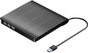 External CD/DVD Drive USB 3.0 Portable R/W Optical Drive High Speed Data Transfer Slim CD DVD Burner Recorder CD ROM for Laptop/MacBook/Desktop, Black