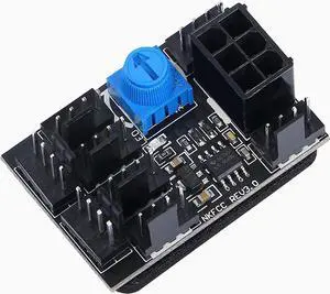 3 Pin 4 Pin Fan Adapter PWM PC Chassis Cooling Fan Hub 8 Way Splitter DC12V Speed Controller with 6 Pin Power Port,Chassis Fan Pressure Regulating Governor