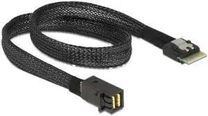 Aomoproing Slim Line SAS 4.0 SFF-8654 4i 38pin Host to HD Mini SAS 4i SFF-8643 36pin Target Cable 50cm