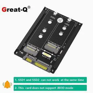 Dual M.2 to SATA3.0 adapter card M2 NGFF SSD to 6G interface adapter card