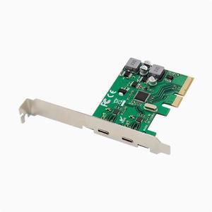 PCIE to USB 3.1 Type-C Conversion card 2-Port expansion card Desktop ASM1142 No power supply