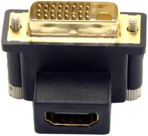Aomoproing  90 Degree Up Angled DVI Male to HDMI Female Adapter for Computer & HDTV & Graphics Card
