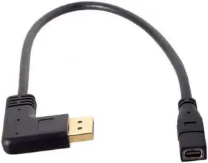 Aomoproing Left Angled DP DisplayPort 90 Degree to Mini DP DisplayPort Female Cable for Displays Monitors