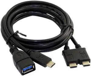 Aomoproing Dual Cable USB 3.1 Type-C to USB-C & USB 3.0 Female OTG Data Cable for New 13 inch Macbook Pro