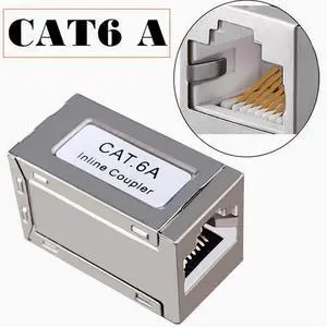 CAT6A Class 6 Super Class 6 Shielded interconnection network Straight connector RJ45 Network cable extender interconnection cat6A iron shell CAT6A Class 6 Super Class 6 Shielded interconnection network Straight connector RJ45 Network cable extender interconnection cat6A iron shell