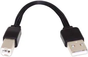 Aomoproing 13cm USB 2.0 Type-A Male to Type-B Male Male Data Flat Slim FPC Cable for Scanner & Disk & Printer