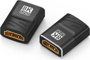 HDMI 2.1 8K Extension Connector HD Adapter HDMI 48Gbps Female to Female Converter 8K@60Hz 4K@120Hz Support 3D eArc Dynamic HDR Compatible with PS5 Xbox