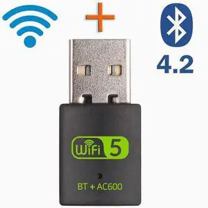 USB Bluetooth 5.0 Wireless card 600Mbps dual-band wireless card driver free WiFi Bluetooth 2 in 1 600M + Bluetooth 5.0 drive-free
