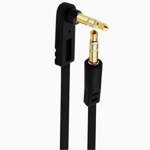 High elastic flat computer projection laptop TV output power amplifier speaker DC3.5 male and female bend audio extension cable Level 3 father-in-law straight to bend 15CM