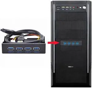 Aomoproing USB 3.0 HUB 4 Ports Front Panel to Motherboard 20Pin Connector Cable for 3.5" Floppy Bay