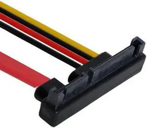 Aomoproing  Down Angled SATA III 3.0 7+15 22 Pin SATA Male to Female Data Power Extension Cable 30cm