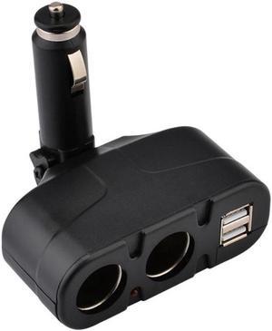 DC 12V 60W Car Cigarette Lighter 2 Way Dual USB Adapter Charger Plug 90 Degree Foldable for Car SUV Off-road Vehicle