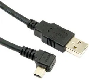 Aomoproing Mini USB B Type 5pin Male Left Angled 90 Degree to USB 2.0 Male Data Cable 6ft 1.8m