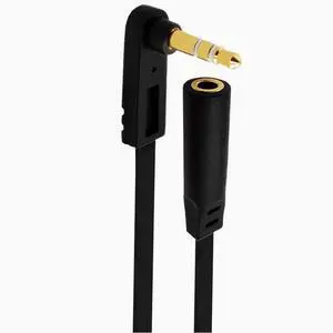 High elastic flat computer projection laptop TV output power amplifier speaker DC3.5 male and female bend audio extension cable Grade 3 male and female elbow 15CM