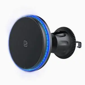 The 15W Blue magnetic mobile phone stand charger Magsafe is suitable for iPhone in-car wireless charger