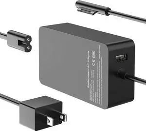 Surface Pro Charger 65W for Surface Pro 3/4/5/6/7/8/9/X Power Supply Adapter, Compatible for Both Microsoft Surface Book Laptop/TabletWorks with 65W&44W&36W&24W