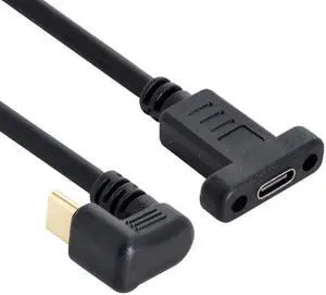 Aomoproing 180 Degree Opposite U Shape Back Angled USB-C USB 3.1 Type C Male to Female Extension Data Cable 30cm