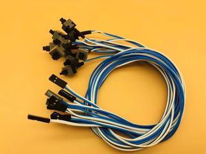 10Pcs 50cm 2Pin SW PC Power Cable on/off Push Button ATX Computer Switch Wire Power SW Switch Cable Re-start Cord for BTC Mining