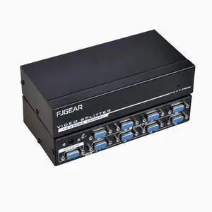 Hd FJGEAR2508A splitter 1 in 8 out VGA splitter 1 drag 8 splitter and 12V 5A adapter interface 5.5*2.5mm