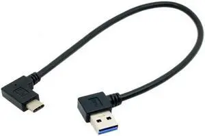 Aomoproing Reversible USB 3.1 USB-C Angled to 90 Degree Left Angled A Male Data Cable for Macbook & Tablet & Mobile Phone