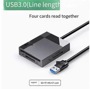 UGREEN High-speed Card reader USB3.0 4-in-1 multi-function SD/CF/TF/MS card simultaneously reads multi-function Typ for in-car otg camera memory SLR camera Truck mobile phone computer UGREEN High-speed Card reader USB3.0 4-in-1 multi-function SD/CF/TF/MS card simultaneously reads multi-function Typ for in-car otg camera memory SLR camera Truck mobile phone computer