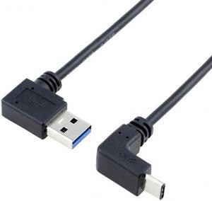 Aomoproing USB 3.1 USB-C Up & Down Angled to 90 Degree Left Angled A Male Data Cable for Macbook & Tablet & Phone