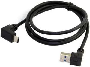 Aomoproing USB 3.1 USB-C Reversible Angled to 90 Degree Up Angled A Male Data Cable for Macbook & Tablet & Phone