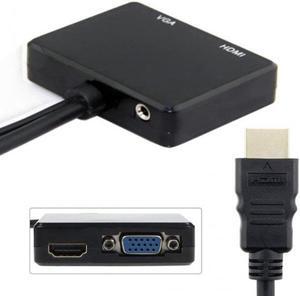 Aomoproing HDMI to VGA & HDMI Female Splitter with Audio Video Cable Converter Adapter For HDTV PC Monitor