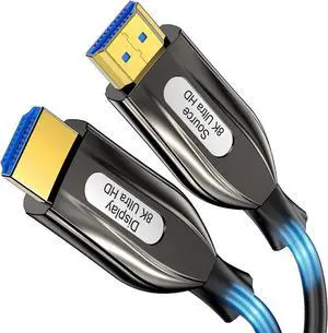 8K HDMI Fiber Optic Cable 2.1, Ultra 48Gbps High Speed 50FT HDMI Cable, -4K@120Hz 8K@120Hz, eARC, HDR10, DTS:X, HDCP 2.2 & 2.3, Compatible with PS4/5,Blu-ray, Monitor,PC and More