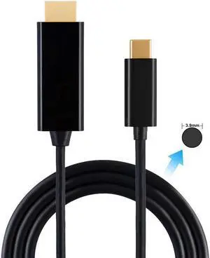 USB-C to HDMI 4K, 6 Feet/1.8M Type-C [Thunderbolt 3 Compatible] to HDMI Cable, Compatible with MacBook Pro,MacBook Air/iPad Pro 2018,iMac 2017,Yoga 920,Samsung S9/S8,Dell- Black