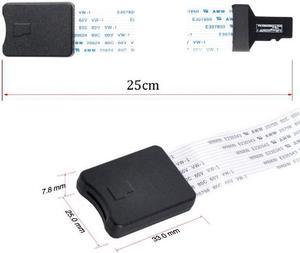 Aomoproing Micro-SD TF Memory Card Kit Male to TF Female Extension Soft Flat FPC Cable Extender 25cm