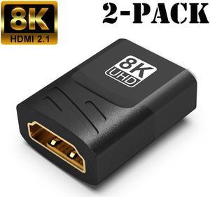 2-Pack HDMI Adapter Coupler Extender HDMI 2.1 Female to Female Connector 8K 4K Extension Cable Compatible with Nintendo Switch, Chromecast, PS5, Xbox, PC, Laptop