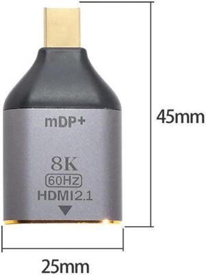 Aomoproing Mini DisplayPort 1.4 Source to HDMI 2.0 Display 8K 60hz UHD 4K Mini-DP to HDMI Male Monitor Adapter Connector