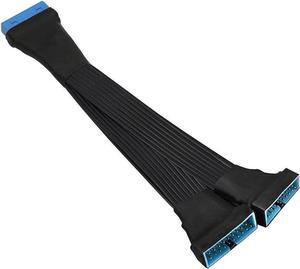 USB 3.0 Header Extension Cable 19/20 Pin 1 to 2 Y Splitter Internal Extension Adapter DIY(5.9 inch)